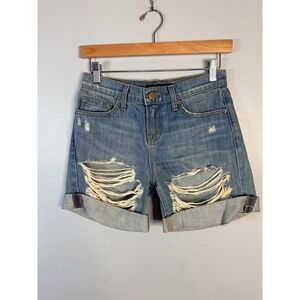 J Brand Euphoria Distressed Cuffed Denim Shorts Medium Wash  Size 24